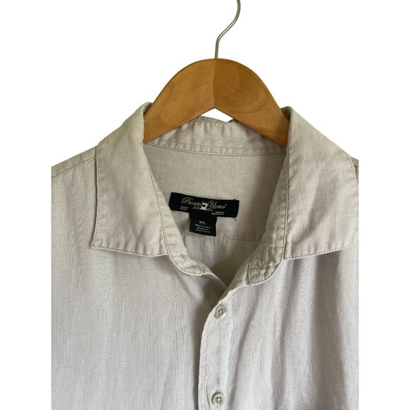 Pronto Uomo 100% Linen Size XL Collared Button Up Short Sleeve Shirt Beachy Coas - Picture 4 of 7